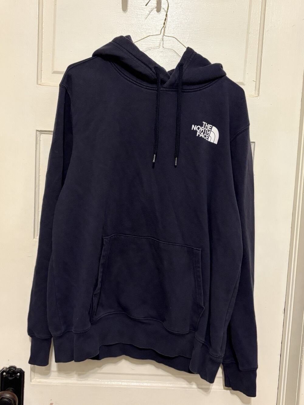 North Face Black Hoodie “Never Stop Exploring” Back Graphic Men’s L